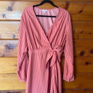 TIME&TRU - soft coral mauve wrap dress